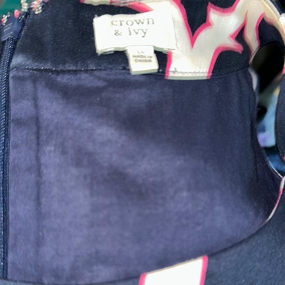 Crown & Ivy Blue and Black Halter Sheath Dress - Picture 3 of 4